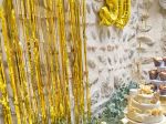 gold metallic wire curtain 1m x 2m